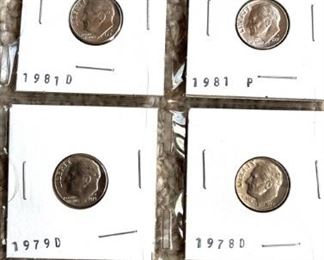 8 Brilliant Uncirculated Roosevelt Dimes