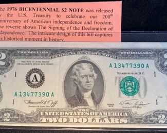 1976 Bicentennial $2 Note