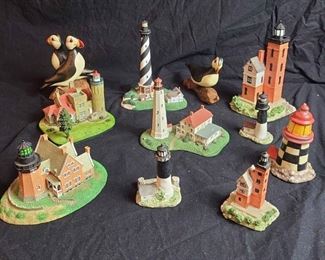 Collection of Lighthouses and Puffins