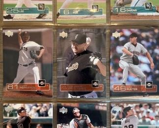 Nine MLB Trading Cards