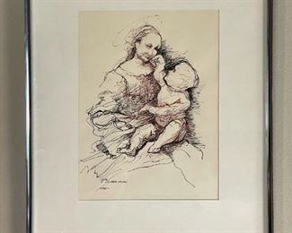 Original Drawing by PAUL M OTERO "After Leonardo Da Vinci"