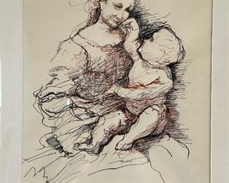 Original Drawing by PAUL M OTERO "After Leonardo Da Vinci"