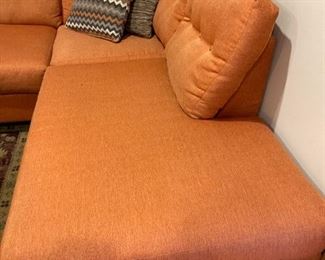 Retro Burnt Orange Corner Sectional Sofa
