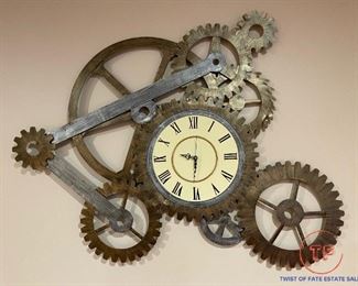 Metal Industrial Gears Wall Clock