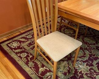 ANSAGER MOBLER Mid Century Danish Expanding Hidden Leaf Dining Table and Chair Set