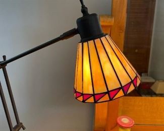 Industrial Style Floor Lamp with Slag Glass Shage