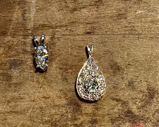 14K Gold and Diamond Pendants