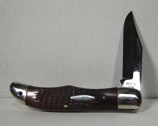 Lot 104   1980s Case XX Lg. folding pocket knife 9” long, Stag handle, Serial # 6165SAB, Cond: near mint.   $60 - $80
