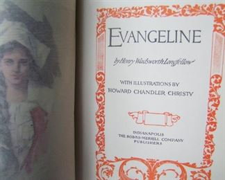 Lot 245   1905 “Evangeline” Book by Longfellow, illustrated by Howard Chandler Christy (1872 – 1952). Cond: Clean & Excellent!   $75 - $100