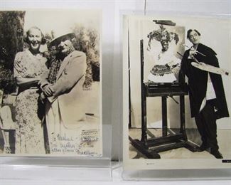 Lot 304   2-1930s Un-identified Photos of Artists, 1 inscribed & dated 1938, both 8X10" Cond: No damage found.   $25 - $50