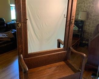 Antique Oak Hall TreeBench
