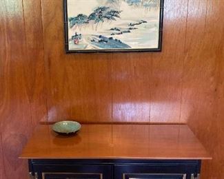 Asian Style Double Door Cabinet And Painting And More
