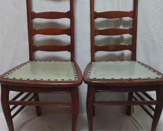 French Provincial Style Upholstered Oak Side Chairs