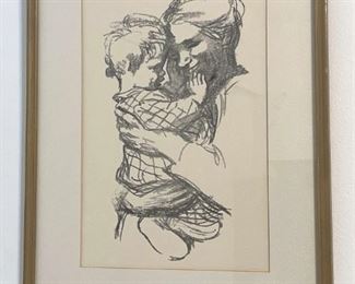 Mother Child Lithograph