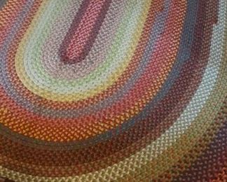 Vintage Machine Made Braided Multi Color Coil Rugs