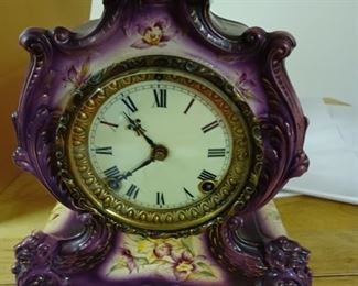 Ansonia Winnebago Mantle Clock Purple Circa 1900