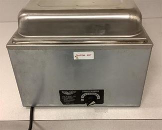 One Vollrath 2000 food warmer with lid, no inserts, Model #2001, unknown working condition, H 8.5"x W 14"x D 22".