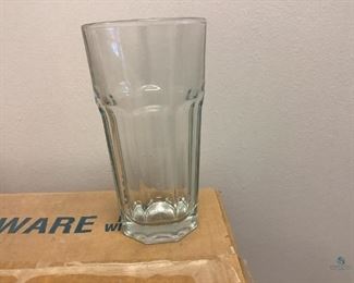 Two boxes plus a partial box of approximately (80) total of Libby Duratuff Gibraltar 16 oz. Glasses. All are in used condition, some may have chips or cracks.