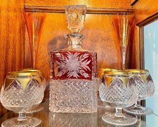 Vintage Crystal and colored glass