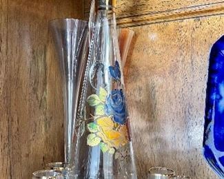Vintage handpainted glassware
