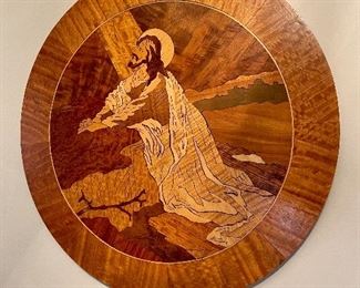 Vintage wood handmade religious icon art