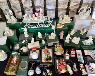 Snowbabies collection and Christopher Radko ornament collection