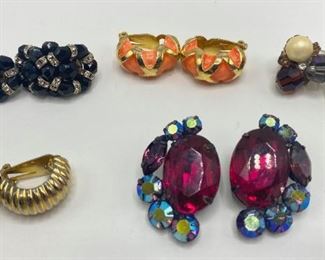 5 Vintage Clip-On Earrings Including Designer Thelma Deutsch, Eugene & KJL
Lot #: 66