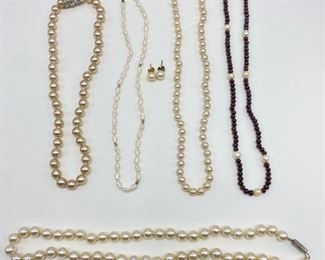 5 Faux Pearl Necklaces & 2 Stud Earrings
Lot #: 23