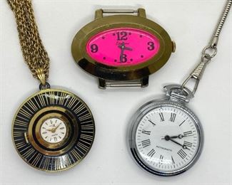Vintage Watch & 2 Pocket Watches: Madana Tensa Swiss, Etienne Swiss & More
Lot #: 38