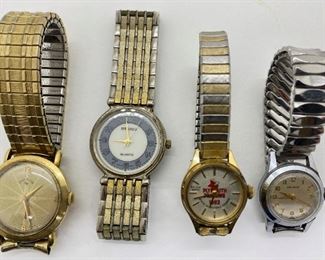 4 Vintage Watches: Lord Elgin, Benrus, Seiko & Bulova Quartz With 1982 Plymouth Pilgrims Logo
Lot #: 40