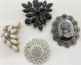 4 Vintage Brooches Pins, One By Monet
Lot #: 5