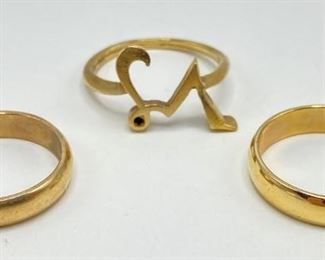 Vintage Bellini 14 Karat Ring, 14K Gold Band & 10 Karat Gold Filled Ring
Lot #: 9