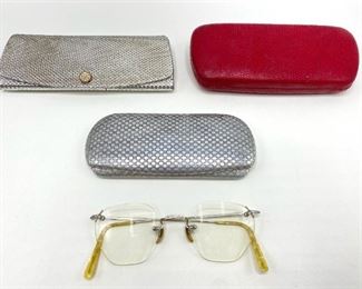 3 Vintage Eyeglass Cases & Prescription Glasses
Lot #: 89