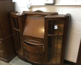 Antique desk with display sections 