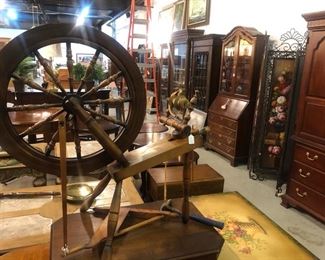Antique spinning wheel, Antique furniture