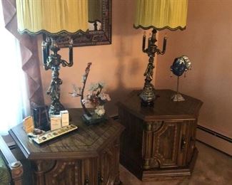 Side Tables, Pair of Lamps, Perfumes
