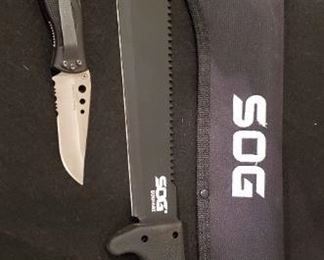 SOGfari 13 Machete And Kershaw Pocket Knife