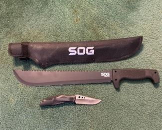 SOGfari Tactical Machete And Kershaw 1560 Pocket Knife