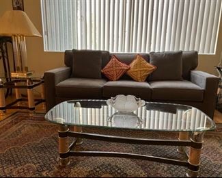 sofa / couch, coffee table, lamps, rug -- great condition