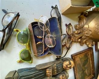 Vintage glasses and sunglasses.