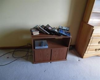 Tv stand and books