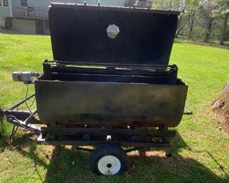 BBQ Pig Roaster w/trailer and electric rotisarie