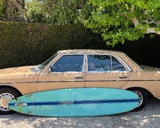 Bill Stewart 9’4 long board e-type. Car not for sale.