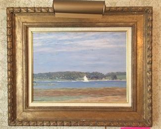 Seascape, oil on canvas, by Leonard Ochman (Dutch, 1854-1934)