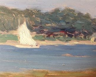 Seascape, oil on canvas, by Leonard Ochman (Dutch, 1854-1934)