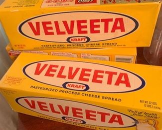 Velveeta Cheese Boxes from years past.