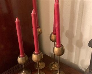 Brass candle holders 