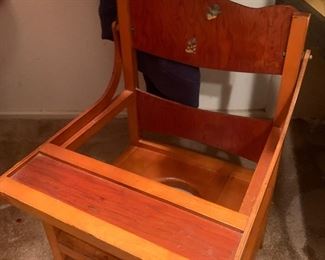 Antique wood potty chair 
