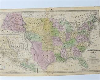 1839 Map including Texas as an Independent Country