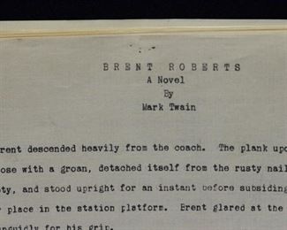 Mark Twain novel "written" postmortem - this is the first time it's been unsealed